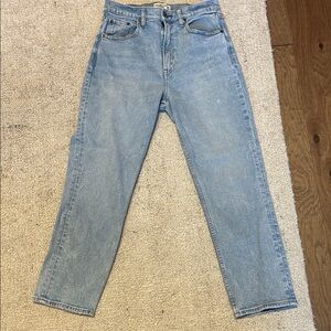 Abercrombie & Fitch Women's Straight Leg Jeans in Light Blue